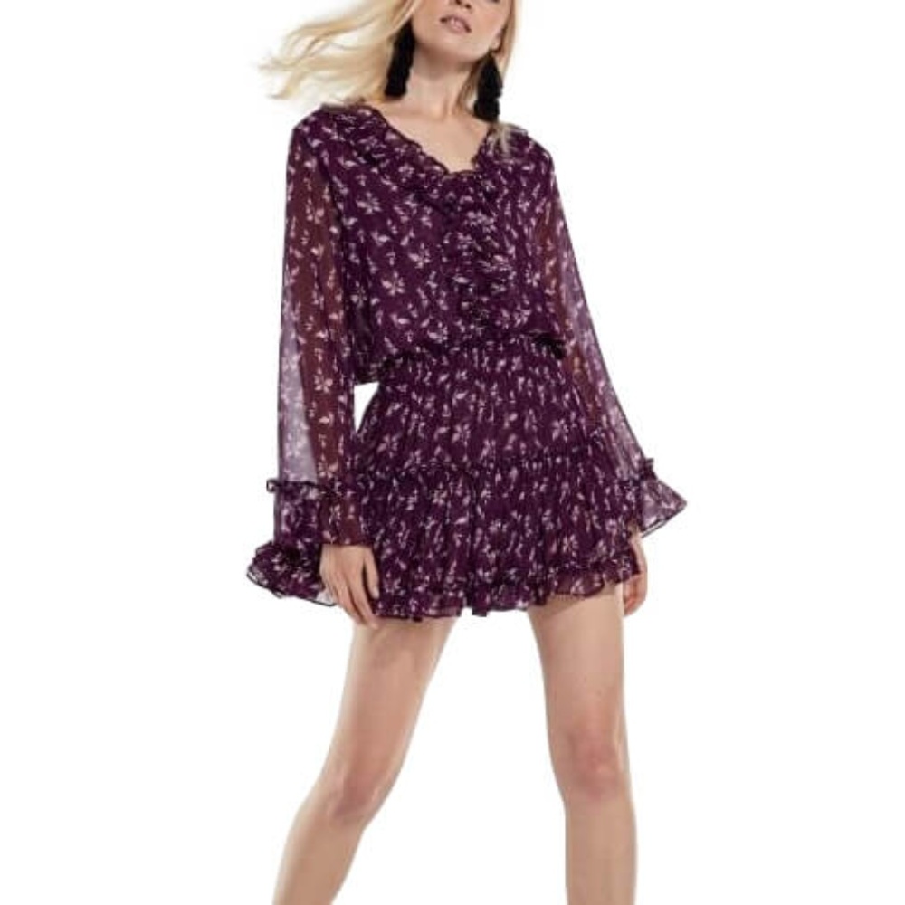 Plum Chiffon Mini Dress